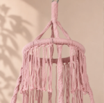 Baby Pink Macrame Hanging Swing Chair - Image 2