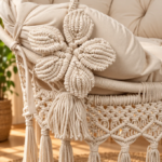 Off - White Macrame Hanging Swing Chair - Image 2