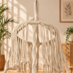 Off - White Macrame Hanging Swing Chair - Image 3