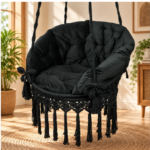 Dark Green Macrame Hanging Swing Chair - Image 2