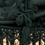 Dark Green Macrame Hanging Swing Chair - Image 3