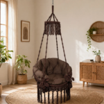 Brown Macrame Hanging Swing Chair